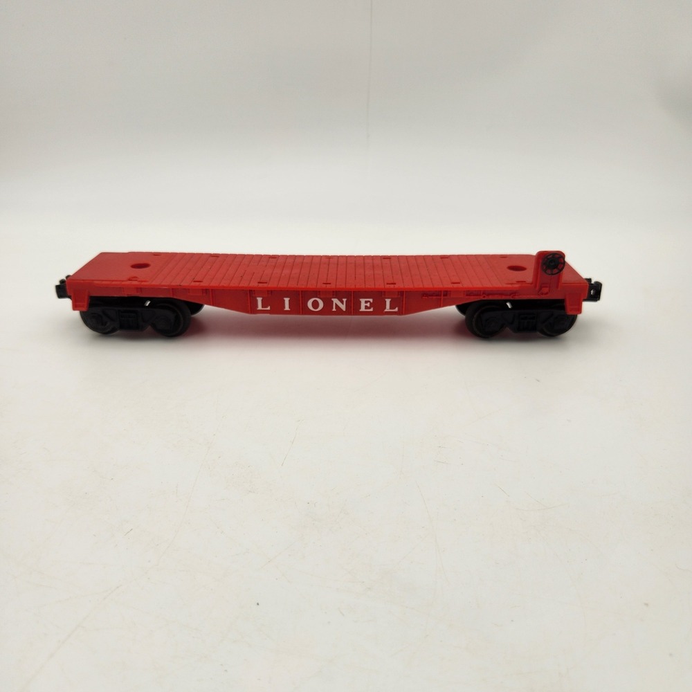 Lionel 6511-2 Flatcar Red O Gauge Postwar Model Train Rolling Stock USA Made